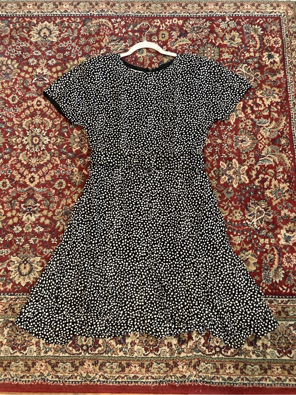 Black and White Polka Dot Fit-and-Flare Dress